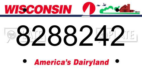 8288242 Wisconsin License Plate