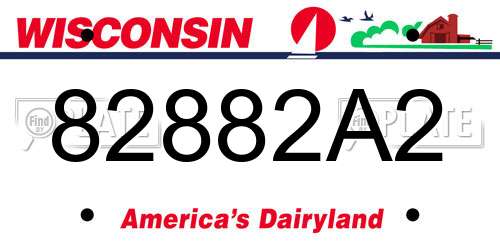 82882A2 Wisconsin License Plate