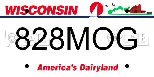 828MOG Wisconsin License Plate
