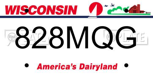 828MQG Wisconsin License Plate
