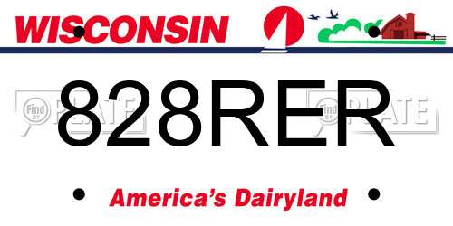 828RER Wisconsin License Plate