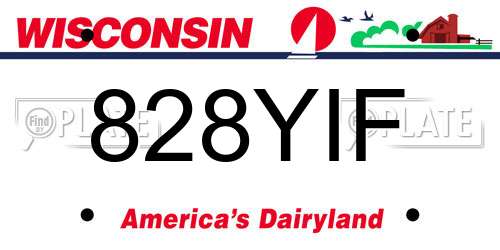 828YIF Wisconsin License Plate