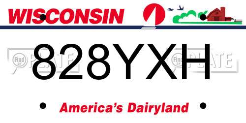 828YXH Wisconsin License Plate