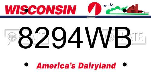 8294WB Wisconsin License Plate