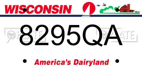 8295QA Wisconsin License Plate