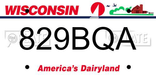 829BQA Wisconsin License Plate