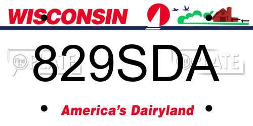 829SDA Wisconsin License Plate