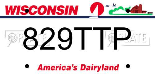 829TTP Wisconsin License Plate