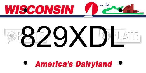 829XDL Wisconsin License Plate