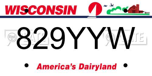 829YYW Wisconsin License Plate