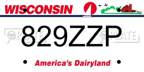 829ZZP Wisconsin License Plate