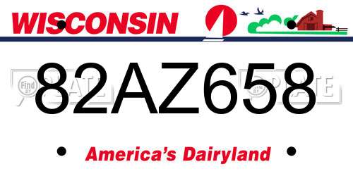 82AZ658 Wisconsin License Plate