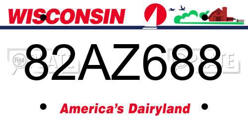 82AZ688 Wisconsin License Plate