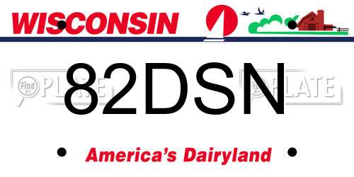82DSN Wisconsin License Plate