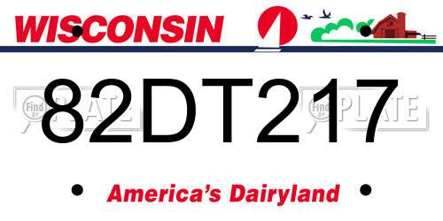 82DT217 Wisconsin License Plate