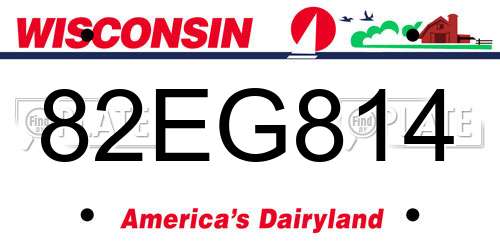 82EG814 Wisconsin License Plate