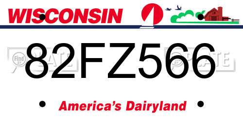 82FZ566 Wisconsin License Plate