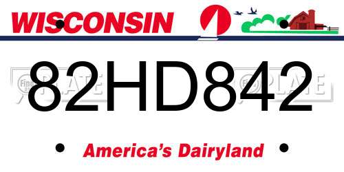 82HD842 Wisconsin License Plate