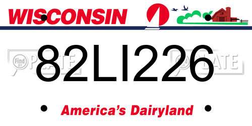 82LI226 Wisconsin License Plate