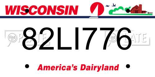 82LI776 Wisconsin License Plate