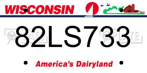 82LS733 Wisconsin License Plate
