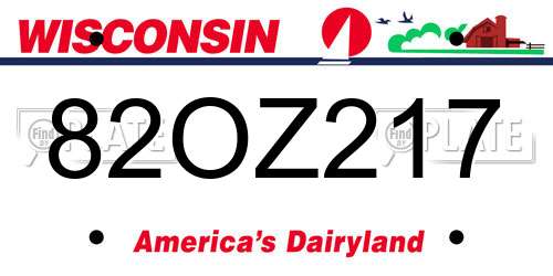 82OZ217 Wisconsin License Plate