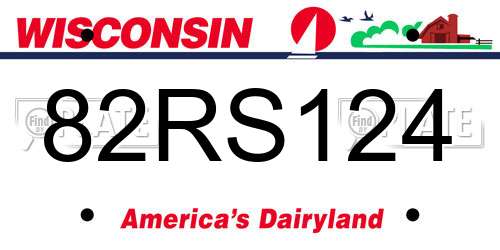 82RS124 Wisconsin License Plate
