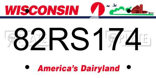 82RS174 Wisconsin License Plate