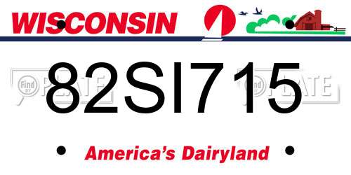 82SI715 Wisconsin License Plate