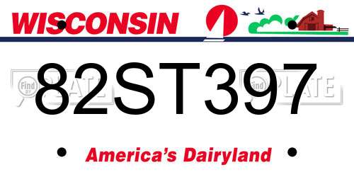 82ST397 Wisconsin License Plate