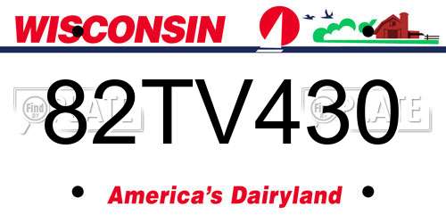 82TV430 Wisconsin License Plate