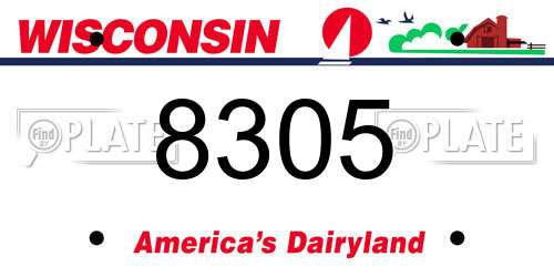 8305 Wisconsin License Plate