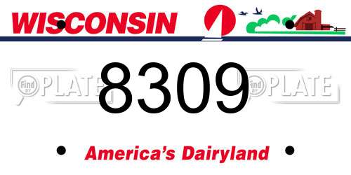 8309 Wisconsin License Plate