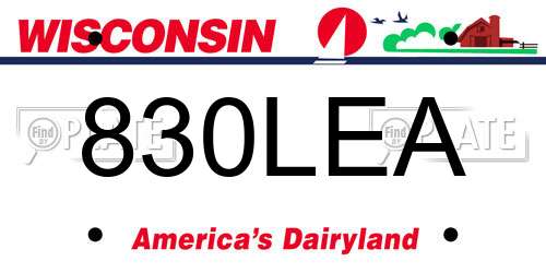 830LEA Wisconsin License Plate