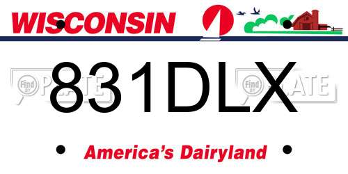 831DLX Wisconsin License Plate