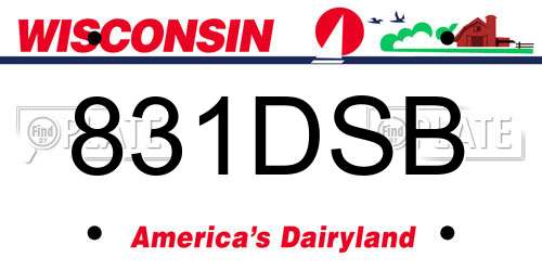 831DSB Wisconsin License Plate