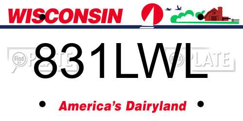 831LWL Wisconsin License Plate