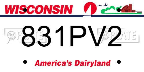 831PV2 Wisconsin License Plate
