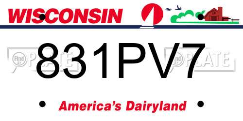 831PV7 Wisconsin License Plate
