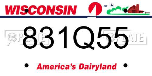 831Q55 Wisconsin License Plate