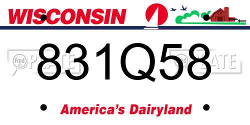 831Q58 Wisconsin License Plate