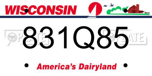 831Q85 Wisconsin License Plate