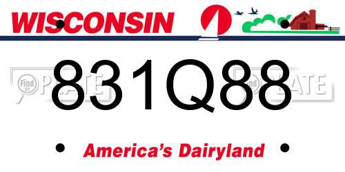 831Q88 Wisconsin License Plate