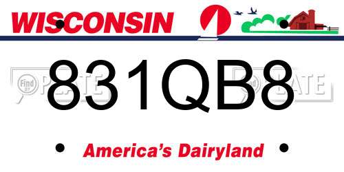 831QB8 Wisconsin License Plate