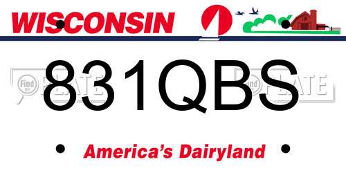 831QBS Wisconsin License Plate
