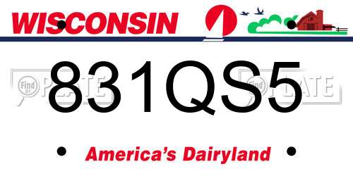 831QS5 Wisconsin License Plate