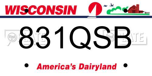 831QSB Wisconsin License Plate