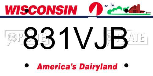 831VJB Wisconsin License Plate