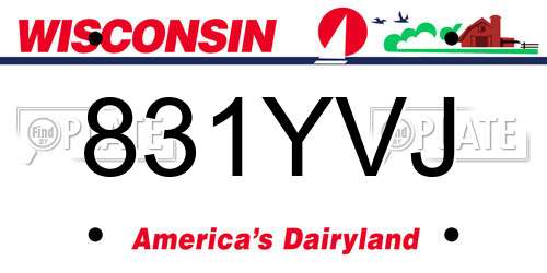 831YVJ Wisconsin License Plate