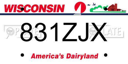 831ZJX Wisconsin License Plate
